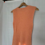 ZARA Women's  Peach orange Ribbed Knit Sleeveless Dress Size L Photo 4