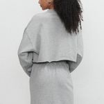 Commense Gray Oversized Cropped Crewneck Sweatshirt S NWT Photo 1