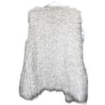 Vince Camuto Two by  Womens Faux Fur Vest Size L Mob Wife Cream Ivory Photo 6