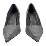 Mango  Rhinestone Embellished Pointed Toe Satin Heel Pump Gray Size 39/ 8.5 Photo 3