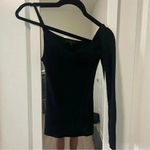 H:ours  One-Shoulder Ribbed Knit Blouse Size S Photo 1