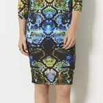 Topshop  Jewel Tone Snake Print Long Sleeve Midi Dress Photo 0