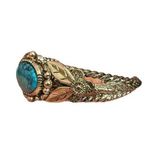 Vintage ART Arthur Pepper Silvertone Art Nouveau Turquoise Cuff Bracelet Silver Photo 1