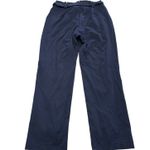 Lulus  Pants Womens Large Blue Straight Leg Belted High‎ Rise Trousers Photo 1