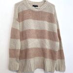 American Eagle Jegging Fit Cream Pink Striped Wool Blend Oversized Tunic Sweater Photo 1