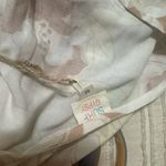 Surf Gypsy  Early Tropical Floral Tie Back Blouse Cream and Brown Photo 3