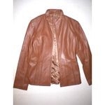 Cole Haan New Womens S Light Brown Soft Leather Jacket Italian Leather Lined Photo 8