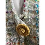 Jeannene Booher Multicolor Tweed Jacket Dress W/ Gold Buttons White Size 10 Photo 5