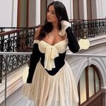 House Of CB HOUSE OF‎ CB 'Alana' Black & Cream Off Shoulder Dress NWOT size XS Photo 7