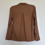 EXPRESS  Chocolate Brown Button Down Blouse Photo 1