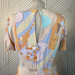 ZARA Dress Allover Floral Print Retro Button Pastel Multicolor Size Medium Photo 9