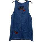 Vintage Haiks Women Large Pockets Pocket Apple Crayon Country Denim Blue Jumper Photo 1