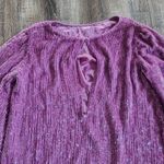 Retrofete Grace Sequin Dress in Purple Size XS Long Sleeve Mini Key Hole Photo 6