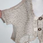 Keren Hart Natural Loose Knit Cardigan with Oversized Button Detail Size XXL Tan Photo 5