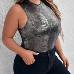 SheIn Crocodile Pattern Sleeveless Tank Bodysuit Party Tops Photo 2