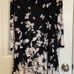 EUC Vintage R & B collection women’s black white floral collared button dress L‎ Size L Photo 0