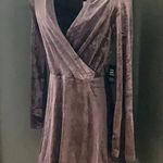 EXPRESS V-Neck Faux Wrap Velvet Long-Sleeved Minidress Sz. XS Photo 0