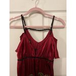 Vintage Soul Revival Babydoll Silk Y2K Embroidered Boho Tunic, XS Red Photo 4