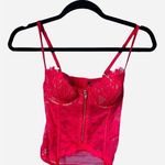 Victoria's Secret Bustier Lingerie Top Size 34B size XS/S Red Lace Adjustable Photo 0