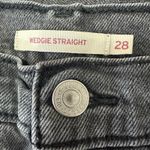 Levi's  Womens Size 28 Wedgie Straight Jeans Distressed Gray Black Wash Button Fly Photo 5