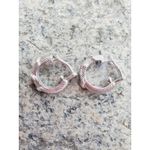 Judith Ripka 925 Sterling Silver Cable Rope Hoop Earrings Signed Photo 1