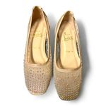 Beige Crystal Embellished Mesh Follis Strass Ballerina Flats Red Size 7.5 Photo 1