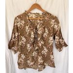 Vintage Denim & Supply Ralph Lauren Floral Ruffled Blouse Small Boho Western Blue Photo 2