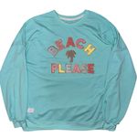 Simply Southern  Beach Please Sweatshirt Women’s size XXL 2X aqua Blue w/ pockets Photo 1