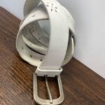 Faded Glory  100%  white leather eyelet size large women's belt Photo 3