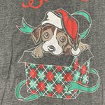 Woman Within  Gray Dear Santa Christmas Puppy Dog Long Sleeve Shirt Size 22/24 1X Photo 1