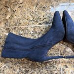 Shoe Dazzle Navy Blue SCARLETTE Faux Suede Heeled Booties Shoes Womens 6 Photo 1