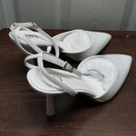 QIY Women's Size 10 White Pointed Closed Toe Ankle Strap Stiletto Heels 4" Photo 3