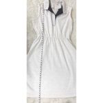 VINTAGE 80s Fit & Flare Sleeveless Shirt Dress Midi Ivory Brown Plus Size 14 16 White Photo 11