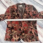 Talbots Vintage  Velvet Multicolor Paisley Blazer | Cotton-Silk Photo 7