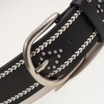 NEW Western Heart Pattern Studded Boho Vegan Leather Belt Black Photo 2