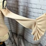 EXPRESS Cold Shoulder Ribbed V-Neck Bell Sleeve Sweater - Blush - size M Photo 9