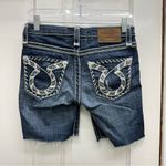 Big star Liv thick stitch distressed raw hem denim bermuda shorts women's 26 x 7 Photo 1