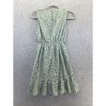 Japna  Women's Dress Mint Green Eyelet Sleeveless Size Large Surplice Ruffle Hem Photo 1