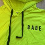 Neon Babe Crop Hoodie Yellow Size XL Photo 2