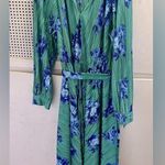 XXL scoop 20 green blue flower pleated long dress Photo 0