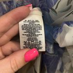 Anthropologie ✨ White Blue Lace Graphic Floral Print Sheer Silk Blouse✨ Photo 10