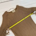 Bordeaux  Women’s Brown Fringed Shoulders Boho Sweater Pullover Size S Photo 4