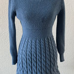 Elegant Blue Knit Dress Photo 0