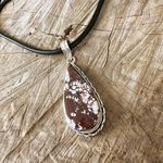 Wild Horse Turquoise 925 Sterling Silver Leather Necklace Native American Brown Photo 1