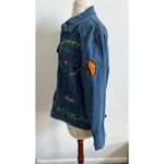 I Love Jesus Embroidered Denim Jean Jacket Medium Blue Photo 4