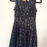 City Studios City Studio Juniors Navy Blue Tan Eyelet Party Dress Photo 11