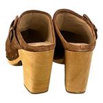 Veronica Beard  Dacey Suede Wooden Heeled Mules Pecan Size 11 NEW Photo 7