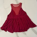Free People  Intimately Marble Illusion Mesh Tank Top Womens Large Raspberry Red Photo 9