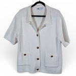 ZARA Cream Knit Preppy Cardigan Sweater Womens XL Retro Glam Light Academia Fall Photo 0