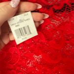 Women’s 2X Plus Size Red Lace Longsleeve Top Blouse New Photo 2